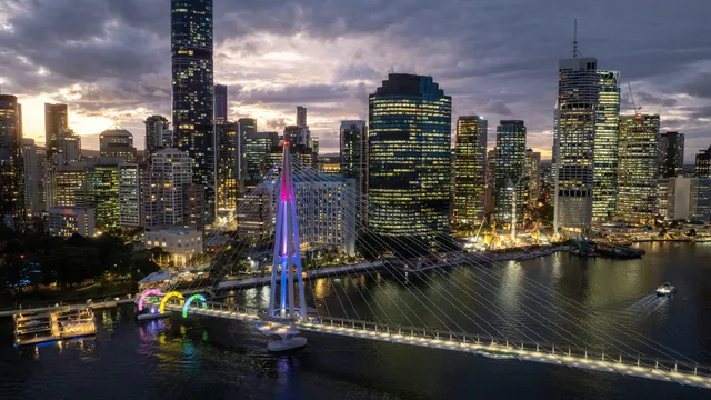 The Brisbane skyline at dusk
