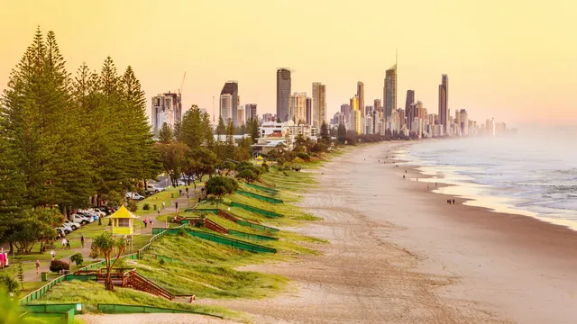 The Gold Coast beachfront and skyline