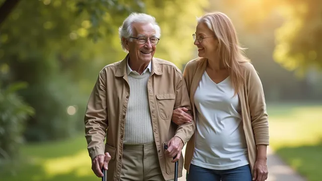 A support worker dancing with an older woman in her living room