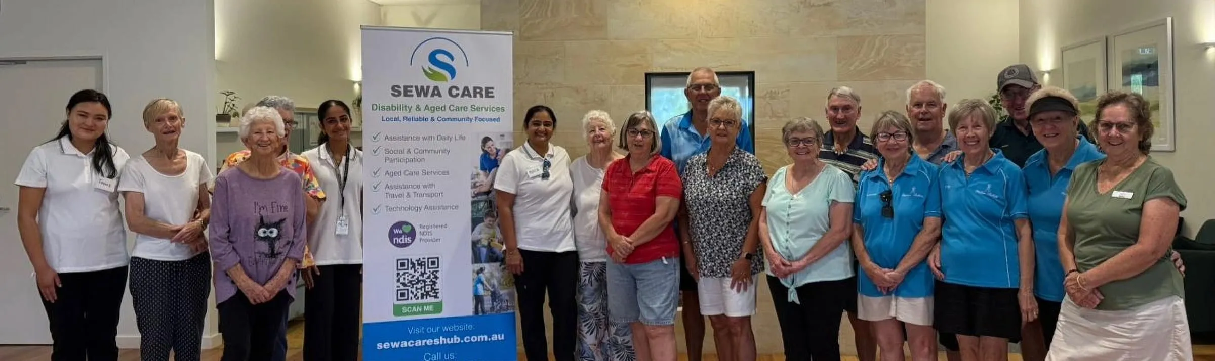 The Sewa Care Australia team and community members together at a local event